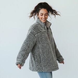 THREAD & SUPPLY · GREY WUBBY FLEECE PULLOVER - SIZE MEDIUM